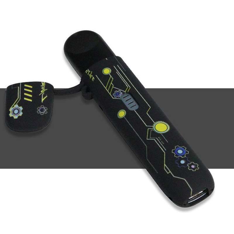 For RELX 5th Generation E Cigarette Drop-Proof Printed Protective Case Cigarette Stick Sleeve(Black