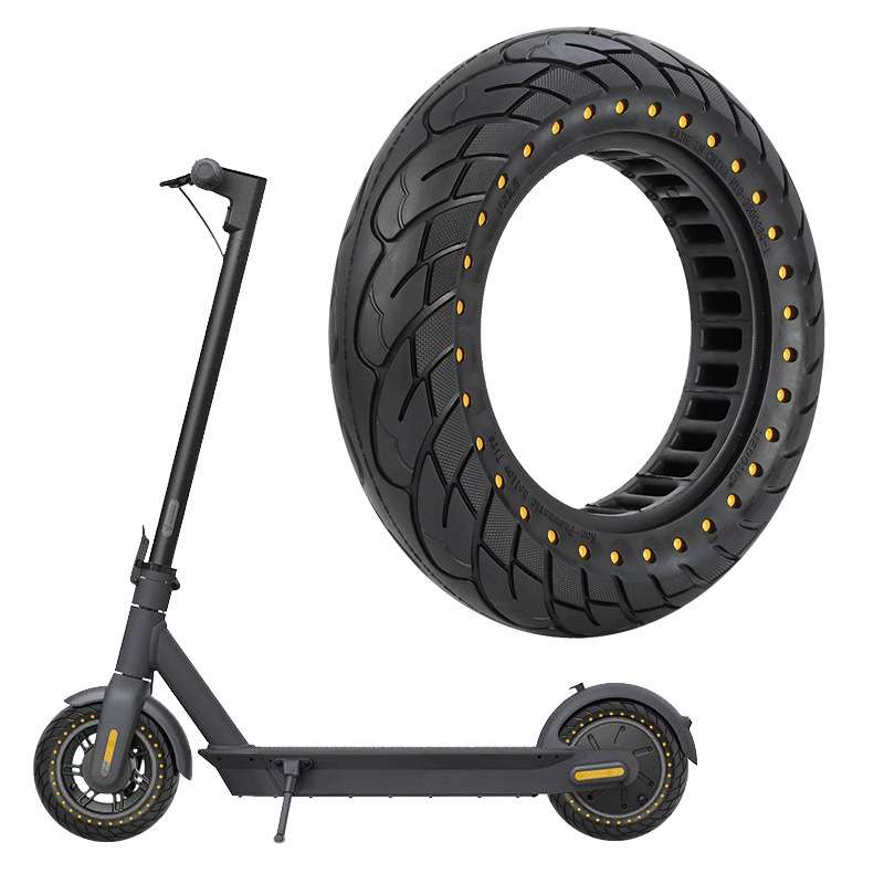 For Kugoo M4 Electric Scooter 10 Inch Inflatable Honeycomb Solid Run-flat Tire(36mm Slot Red)