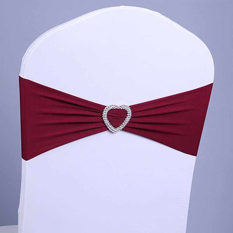 15x35cm Tie-Free Stretch Chair Back Flower Bow Chair Cover Hotel Chair Back Strap Decoration(Gold)