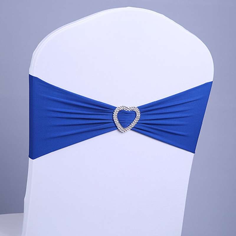 15x35cm Tie-Free Stretch Chair Back Flower Bow Chair Cover Hotel Chair Back Strap Decoration(Gold)