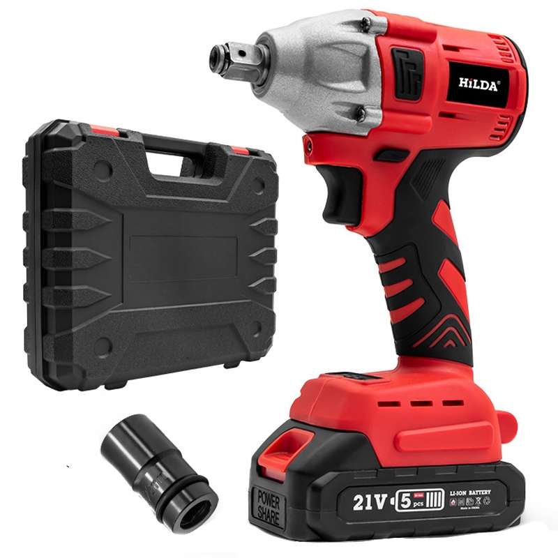 HILDA Motorized Wrenches Lithium Repair Parts With 22mm Socket, EU Plug, Model: Red With 1 Battery+1
