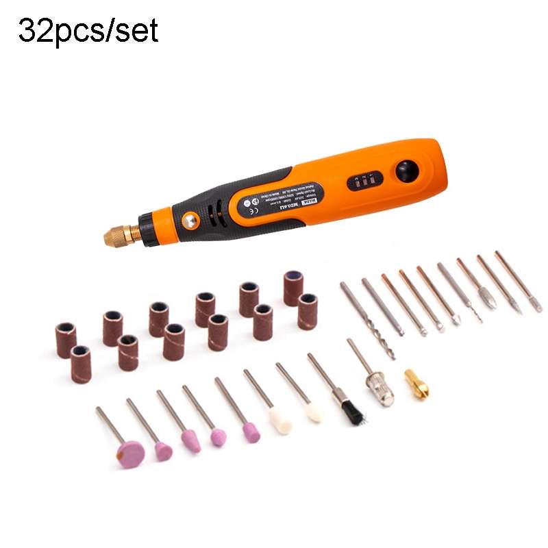 HILDA 3.6V Electrical Grinder Pen Precision Carving Micro Power Drill, Model: 32 In 1