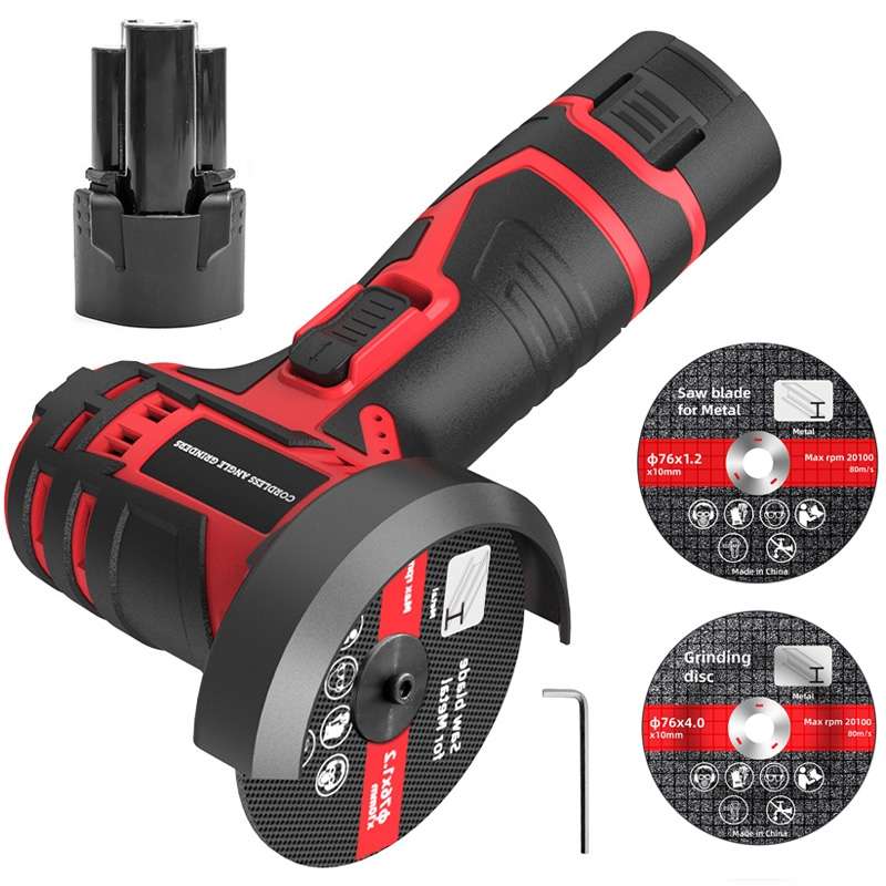 HILDA 12V 3 Inch Li-Ion Angle Grinder Home Cutting And Sanding Machine, EU Plug, Model: Carton Packa