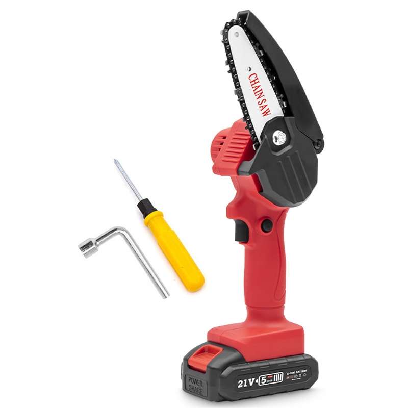 HILDA Rechargeable Cordless Mini Electrical Chain Saw Logging Tools Plastic Package, Model: US Plug