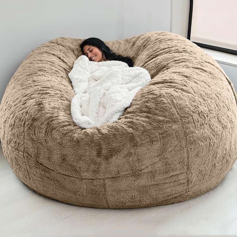130x60cm Cloth Cover Lazy Sofa Bean Bag Living Room Simple Sofa Tatami Fabric Cover Without Filler(D