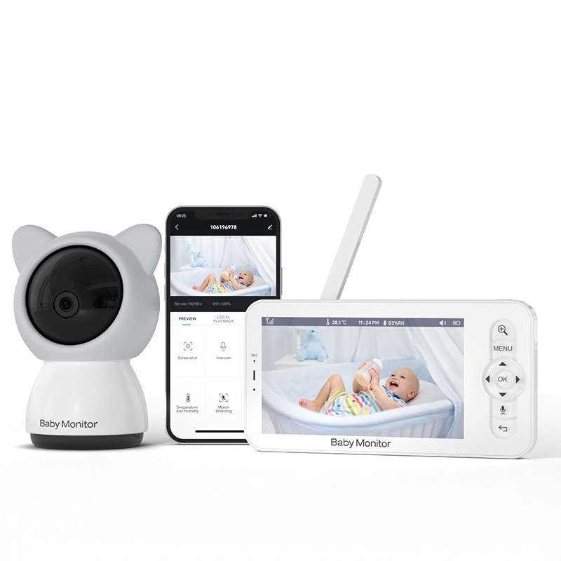 5 Inch HD Baby Monitor Wireless Wifi Baby Care Camera US Plug