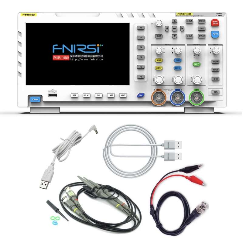 FNIRSI 2 In 1 Dual-Channel 100M Bandwidth Digital Oscilloscope 1GS Sampling Signal Generator, EU Plu