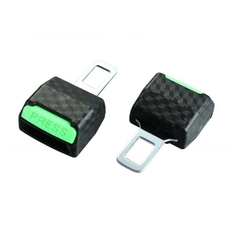 1pair Car Safety Belt Insert Head Limiter With Lock Tongue(Luminous Buckle)