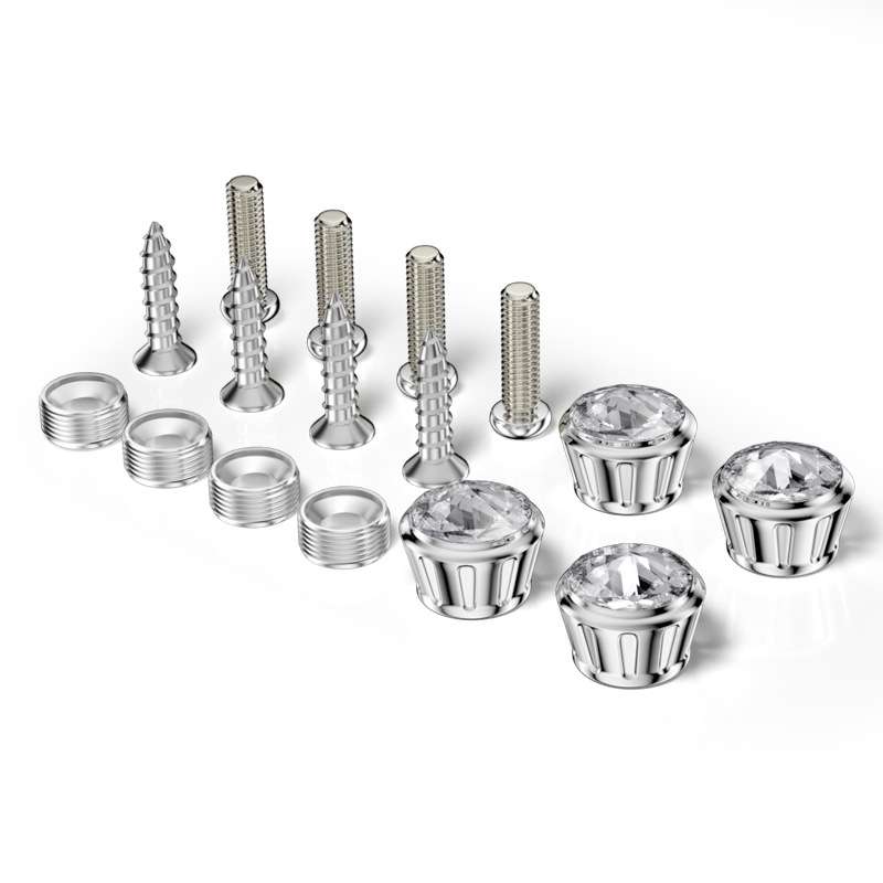 Licence Plate Frame Rhinestone Anti-theft Fixing Nut Cover(White Diamond)