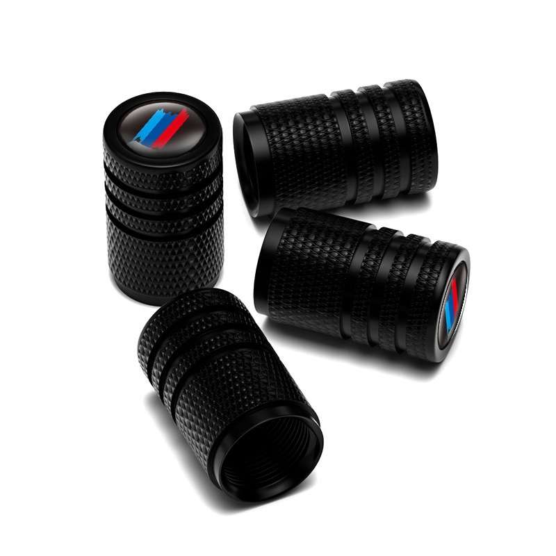 Aluminium Alloy Checkered Tricolour Car Wheel Decorative Valve Cap(Black)