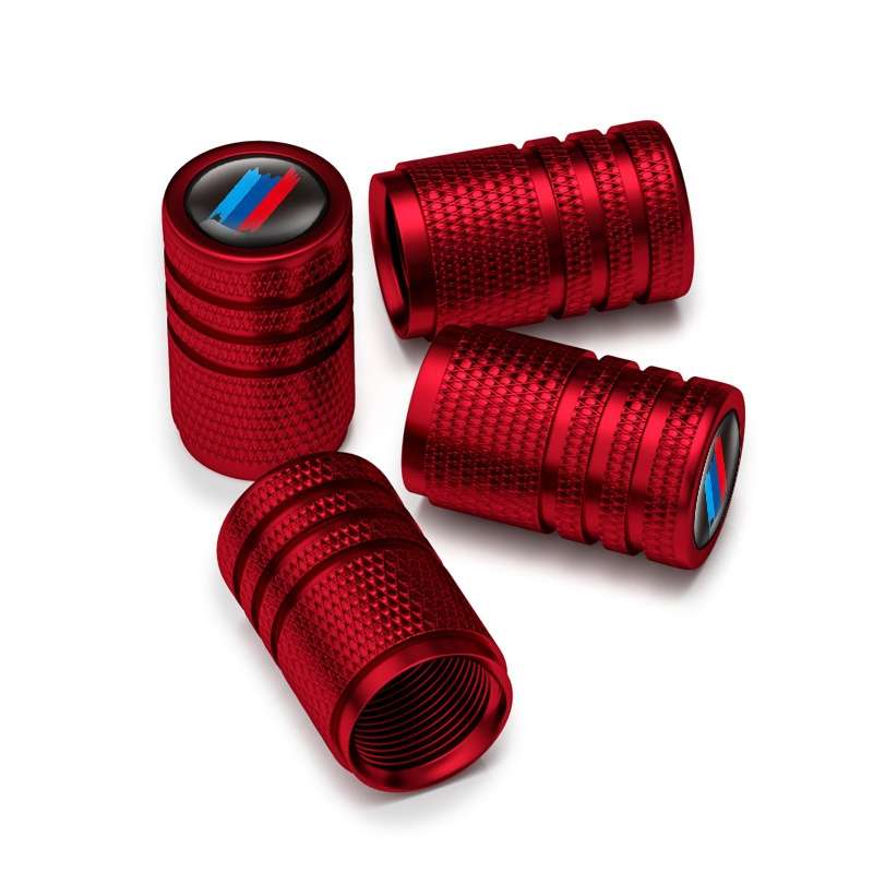 Aluminium Alloy Checkered Tricolour Car Wheel Decorative Valve Cap(Red)