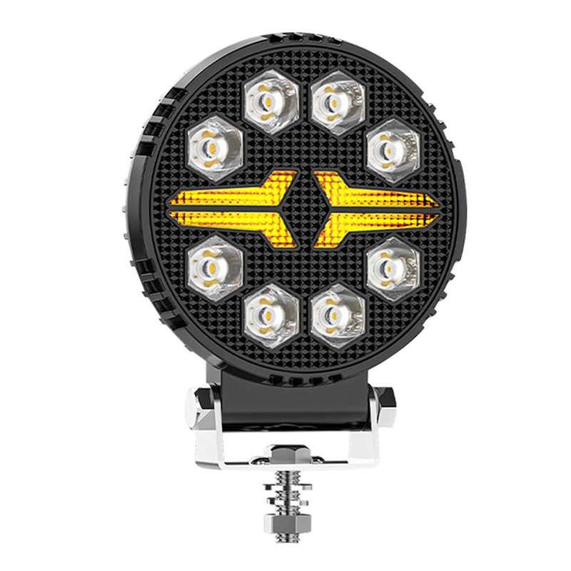 4 Inch Round Mixed Luminous Fishbone Angel Eye Car Work Light(X8)