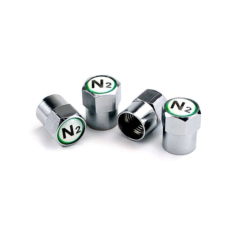 4pcs /Set N2 Metal Tire Valve Caps Automobile Universal Modified Valve Covers, Size: White Backgroun