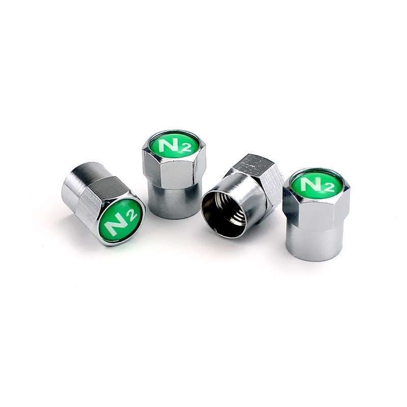 4pcs /Set N2 Metal Tire Valve Caps Automobile Universal Modified Valve Covers, Size: Green Backgroun