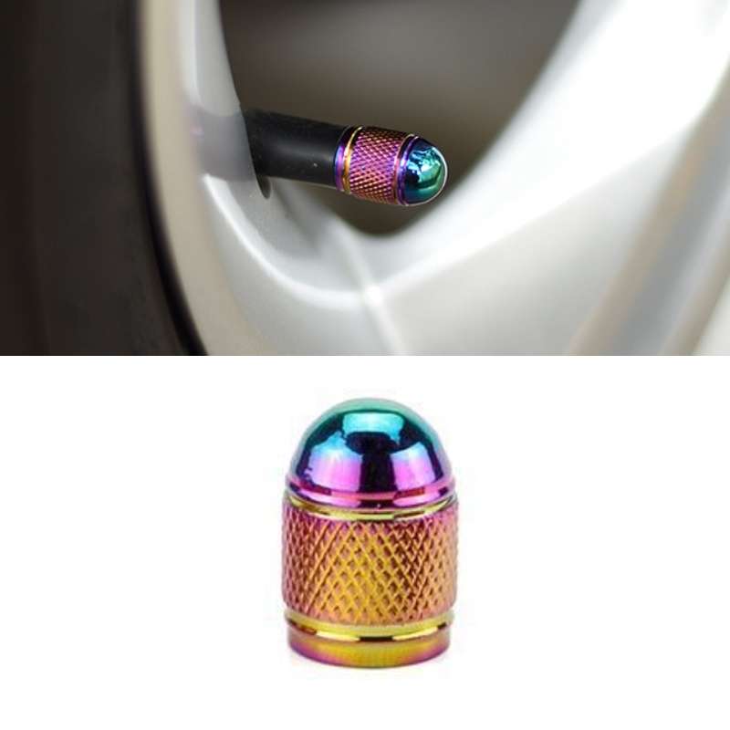 Car Bicycle Tire Aluminum Alloy Dustproof Valve Cap(Bullet Style)
