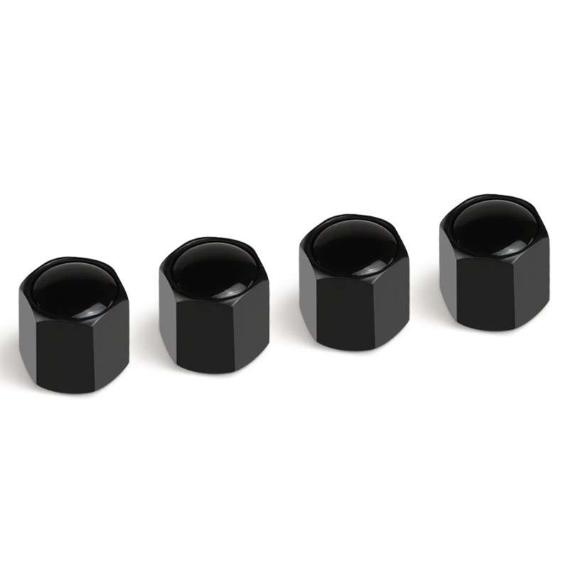 4pcs /Set Car Tire Labeling Valve Cover Motorcycle Auto Valve Core Caps(Black)