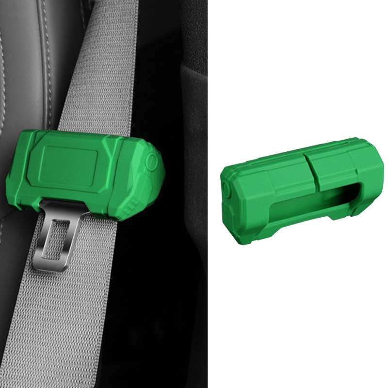 Large Car Seatbelt Buckle Protective Cover Anti Scratch Silicone Protector For Safety Belt Plugs(Gre
