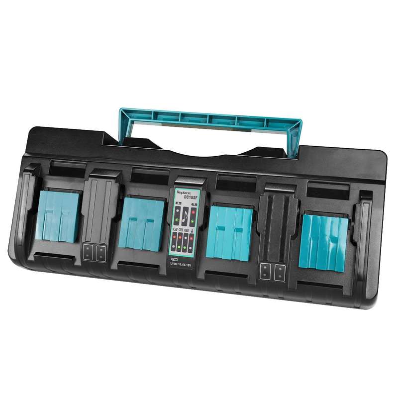 4 Ports 14.4-18V Lithium-Ion Charger DC18SF For Makita BL1430 / BL1820 / BL1830 / BL1850, Model: US