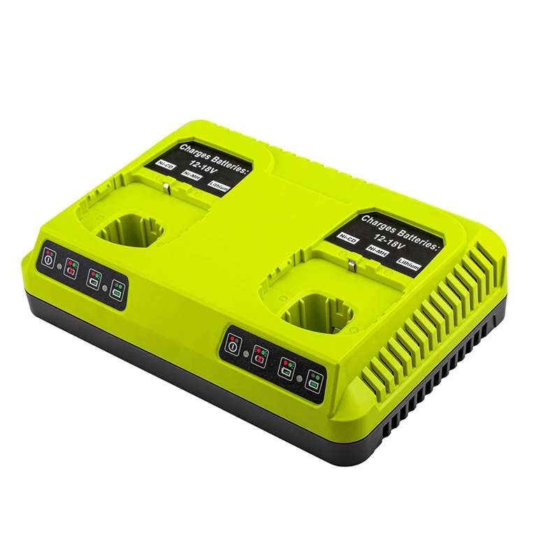 For RYOBI P108 / P117 12-18V Lithium Nickel Battery Dual Port Charger, Plug: US
