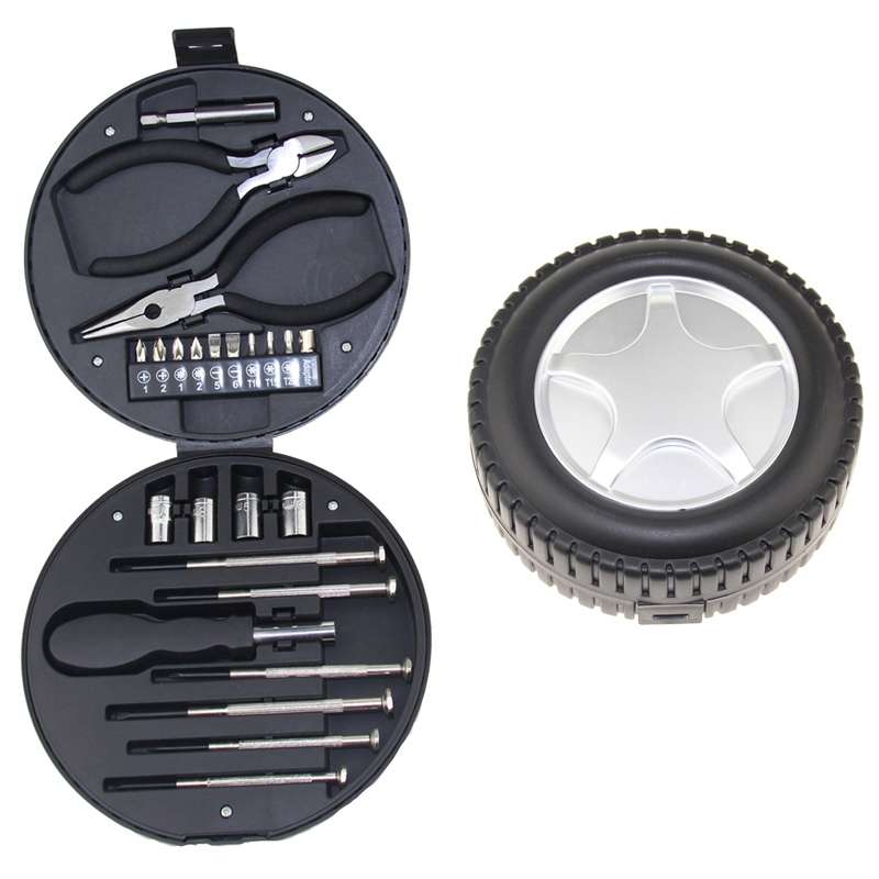 24 In 1 Tire Shaped Tool Set Home Hardware Utility Combinations(Black)