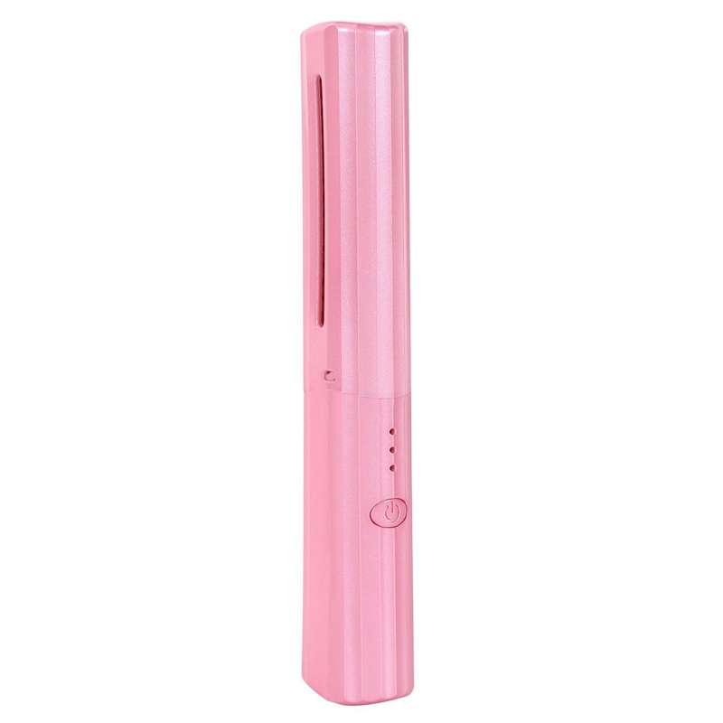 2 In 1 Portable USB Rechargeable Hair Curler Dual Usage Hair Straightening Comb(Purple)