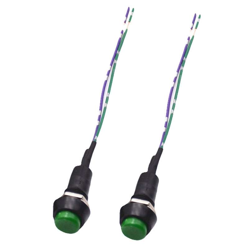 2pcs Car Modification Horn Switch Universal Button Modification Small Switch(Green Button)