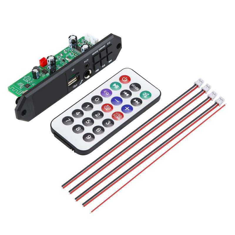 80W 12V Bluetooth MP3 Decoder Board With Power Amplifier Color Screen Call Recording, Model: Small R