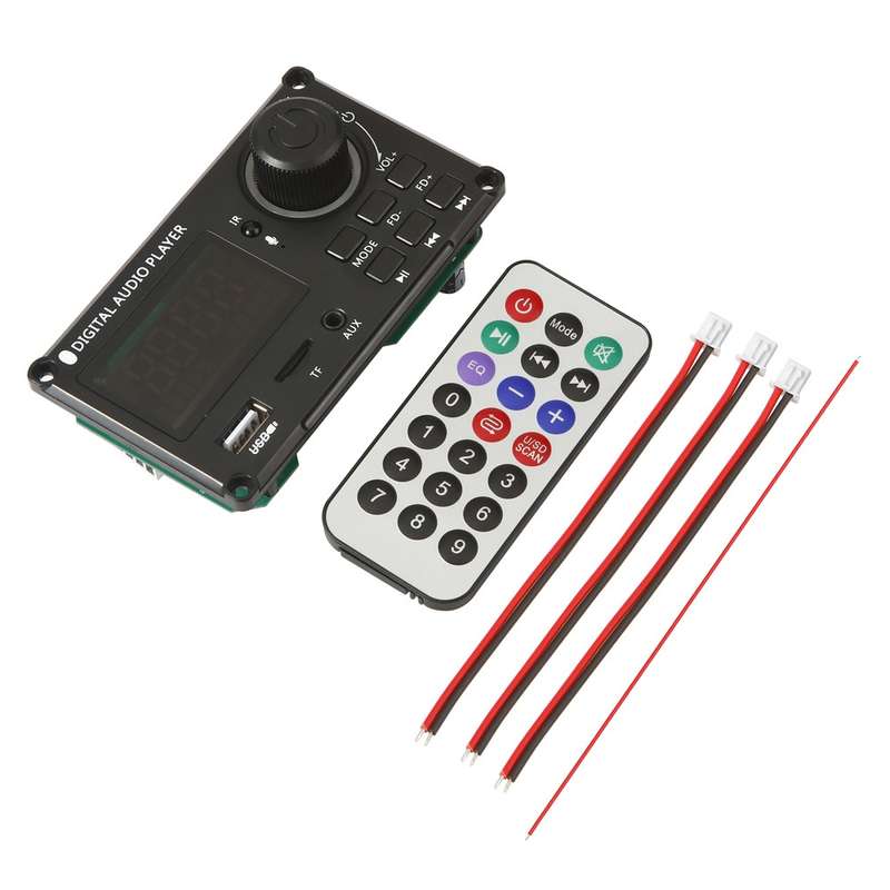 100W 12V TPA3116 Color Screen Power Amplifier Bluetooth Decoder Board With Recording Call(Small Remo