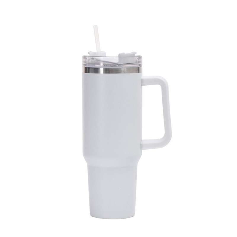 40oz Car Cup Double-Layer Vacuum Cup With Straw Handle Stainless Steel Thermos Cup(Gen1 Black)