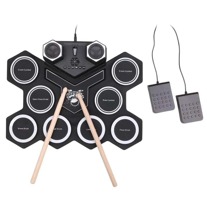 G6008 Desktop Drums With Sound Lithium Portable Drum Set Bluetooth Kids Practice Drum(Colorful)