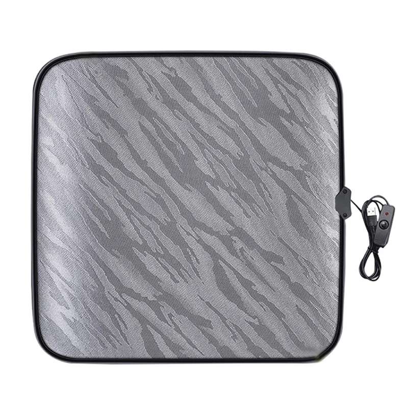 5V Car USB Interface Electric Heating Seat Cushion, Color: Gray