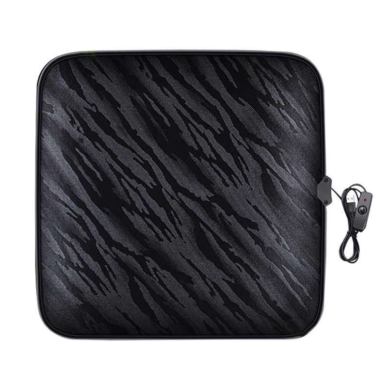 5V Car USB Interface Electric Heating Seat Cushion, Color: Black