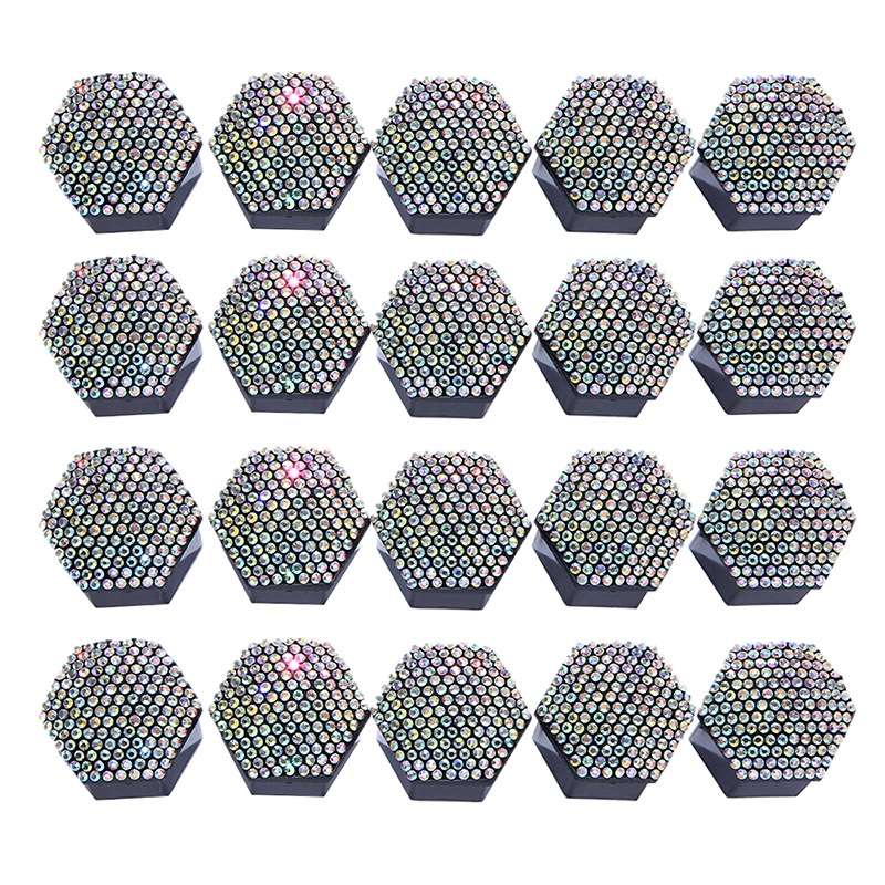 21pcs/set Diamond-encrusted Wheel Caps Tire Screw Protective Covers, Color: 21 Colorful