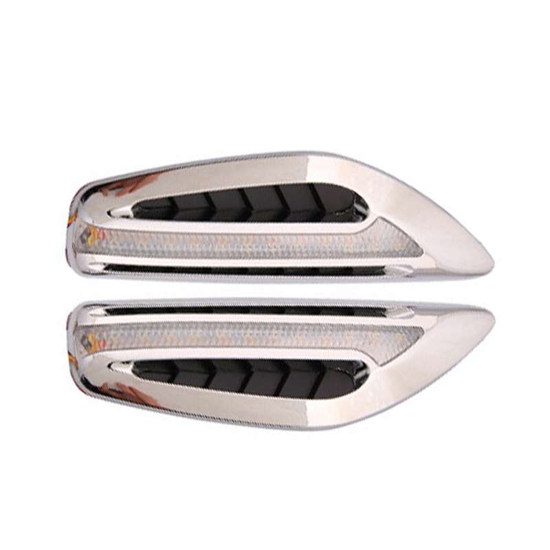 2pcs Car Fender Blade Dynamic Side Marker Lights 12V LED High Bright Daytime Running Lights(Blue)