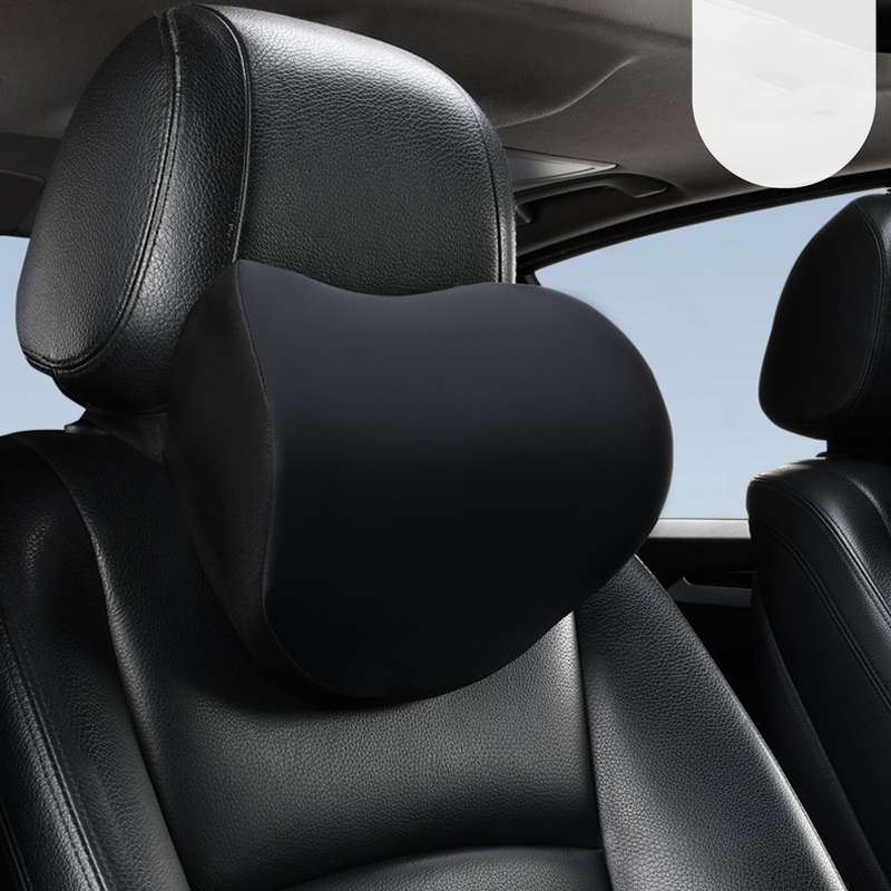 Car Memory Foam Neck Pillow Car Neck Rest Silk Pillow Car Seat Cervical Cushion, Style: Headrest Bla