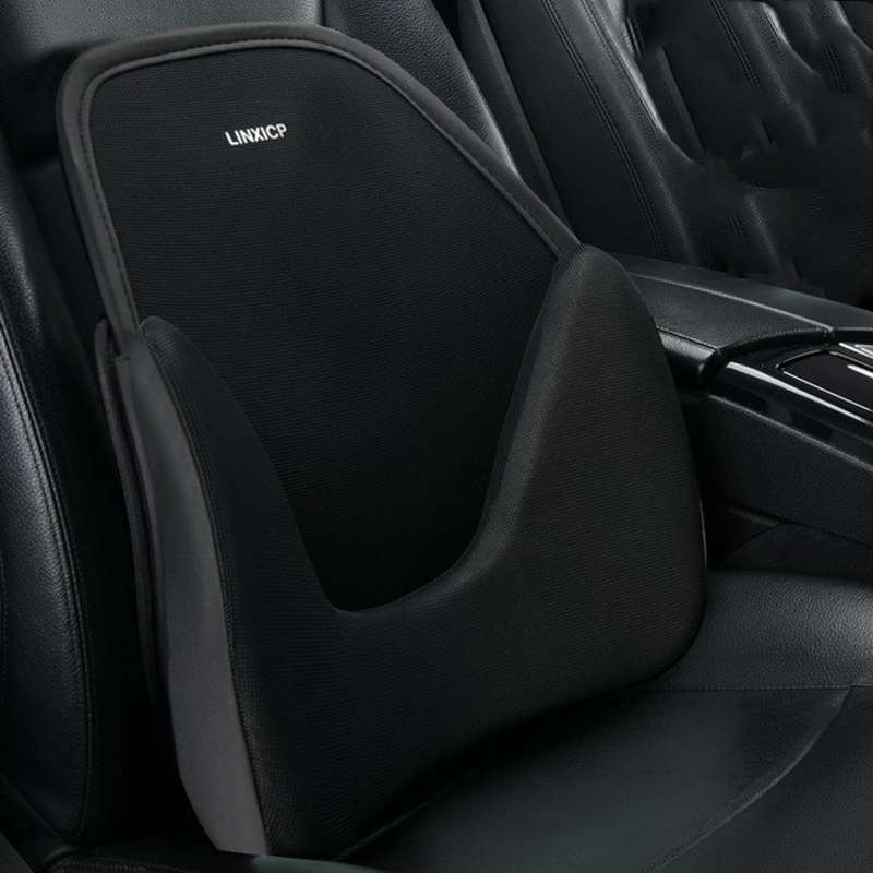 LINXICP 3 In 1 Car Seat Lumbar Cushion Summer Special Memory Foam Breathable Car Back Pad(Black)