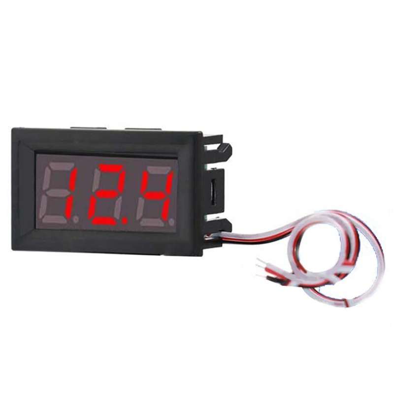 0V-30V 3 Wire DC Voltmeter Terminal 0.56 Inch LED Digital Voltmeter Accessories Reverse Connection P