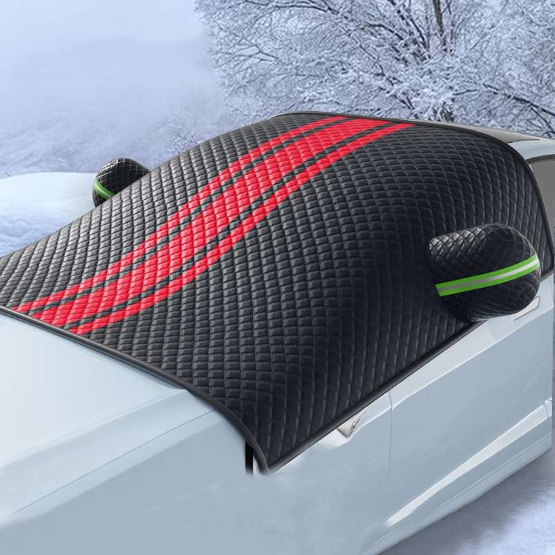 Car Front Windshield Snow and Anti-freeze Thickened Car Cover, Size: Black Red SUV
