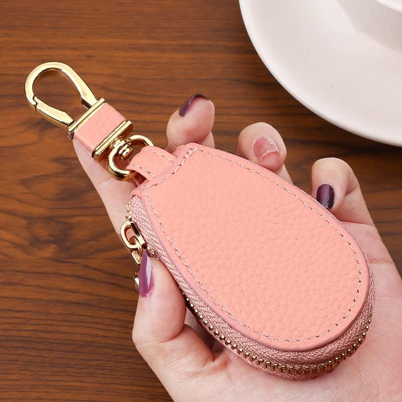 Universal Large Capacity Car Multifunctional Leather Key Storage Bag(Pink)
