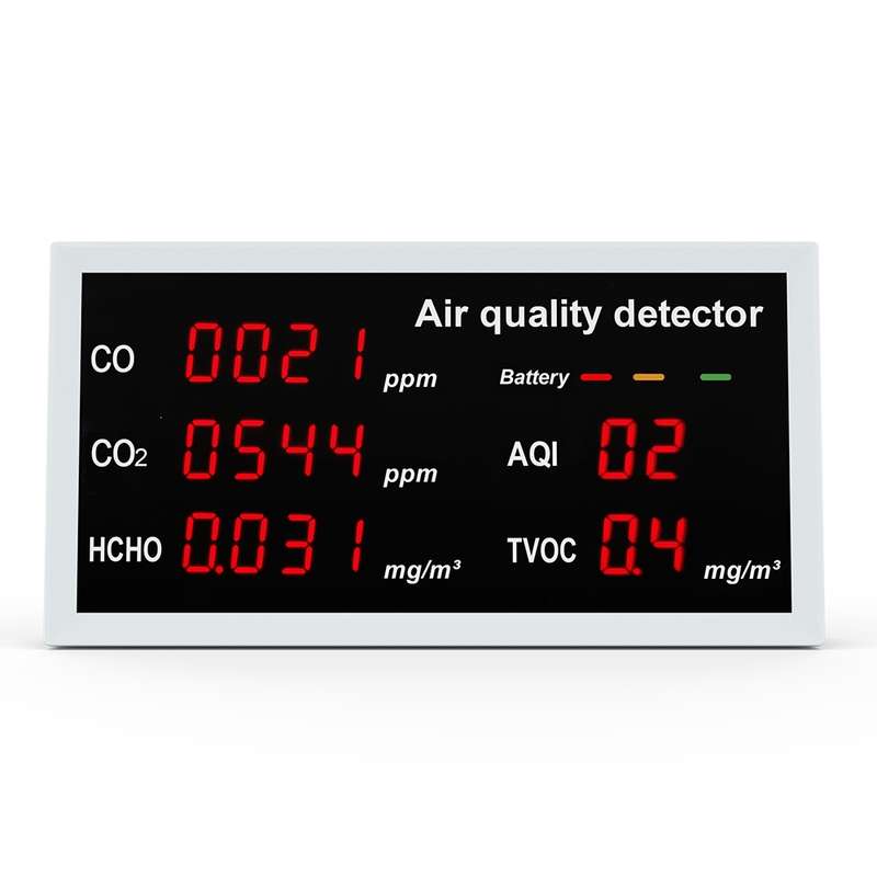 5-in-1 Indoor Home Portable Air Monitor TVOC Formaldehyde Detector(W17A Light Gray)