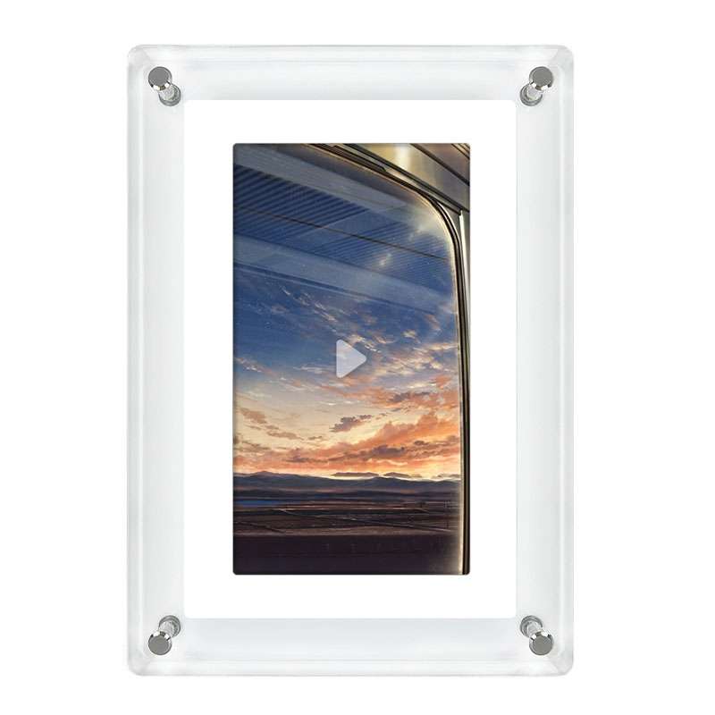 7 Inch Acrylic HD Digital Photo Frame Desktop Smart Motion Video Player Ornament(EU Plug)
