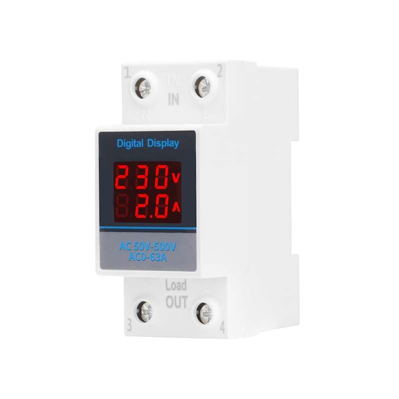 SINOTIMER SDM002 Household DIN Rail Single-Phase AC Dual Display Voltage And Current Meter(100A Exte