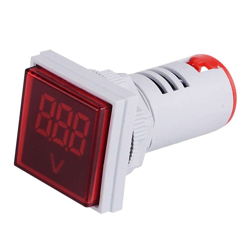 SINOTIMER ST17V AC Voltage Signal Indicator 22mm Square LED Digital Display Voltage Head AC 60-500V(