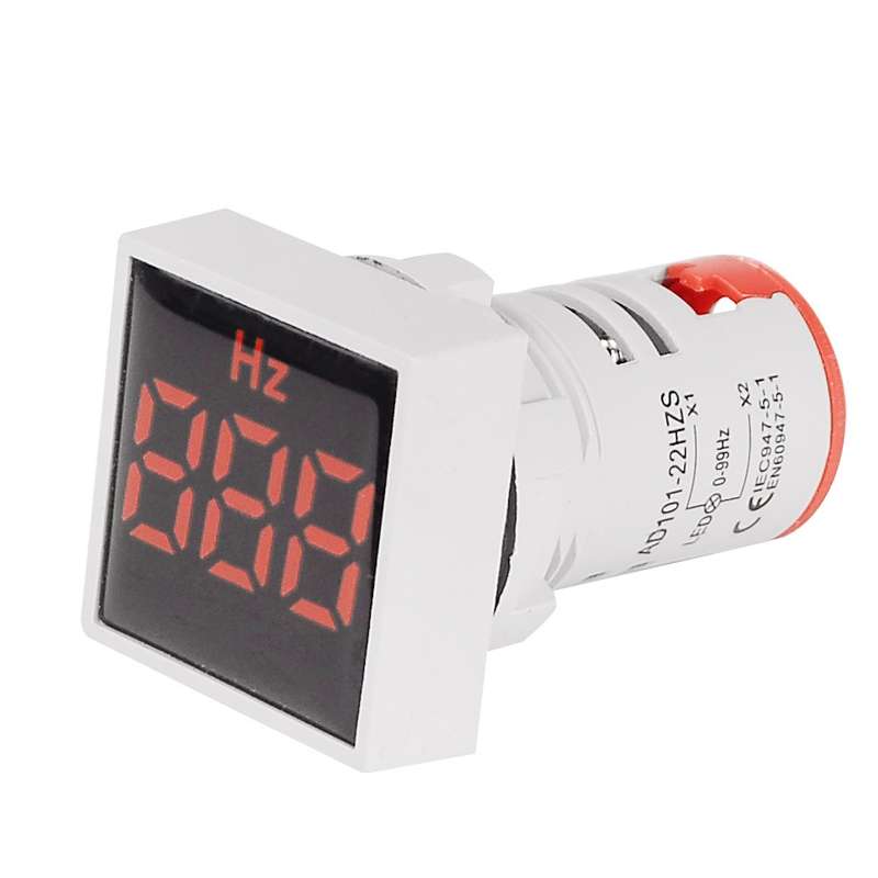 SINOTIMER ST17HZ 22mm Square LED Digital Display 50-75Hz AC Frequency Signal Indicator(03 Blue)
