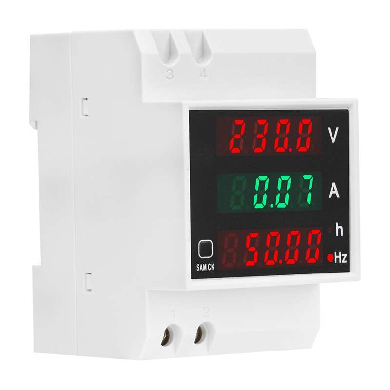 SINOTIMER SDM007 Din Rail AC Voltage Current Totalized Time Frequency Digital Display Meter