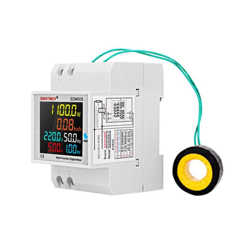 SINOTIMER SDM009 Din Rail Single-Phase Voltage Current Frequency Power Factor Electricity Multifunct