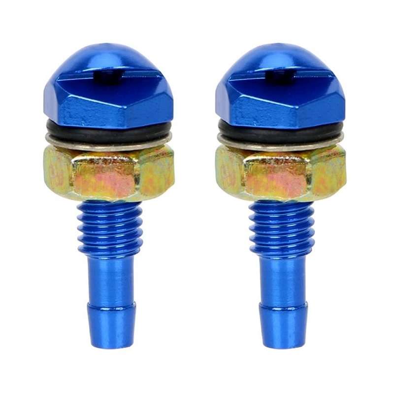 2pcs /Set Automotive Glass Washer Sprayer Aluminum Cap Nozzle(Blue)