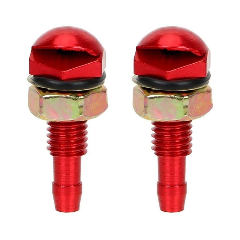 2pcs /Set Automotive Glass Washer Sprayer Aluminum Cap Nozzle(Red)