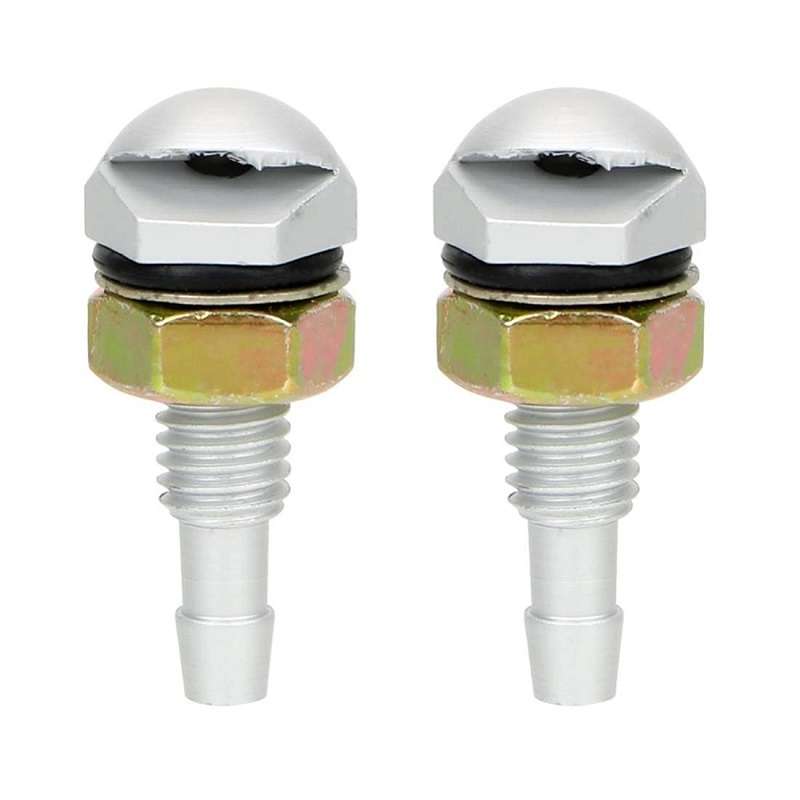 2pcs /Set Automotive Glass Washer Sprayer Aluminum Cap Nozzle(White)