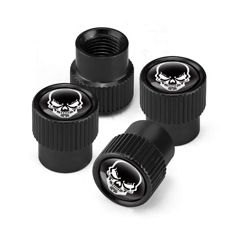 4pcs /Set Skeleton Car Tire Universal Aluminum Valve Cap(Silver)